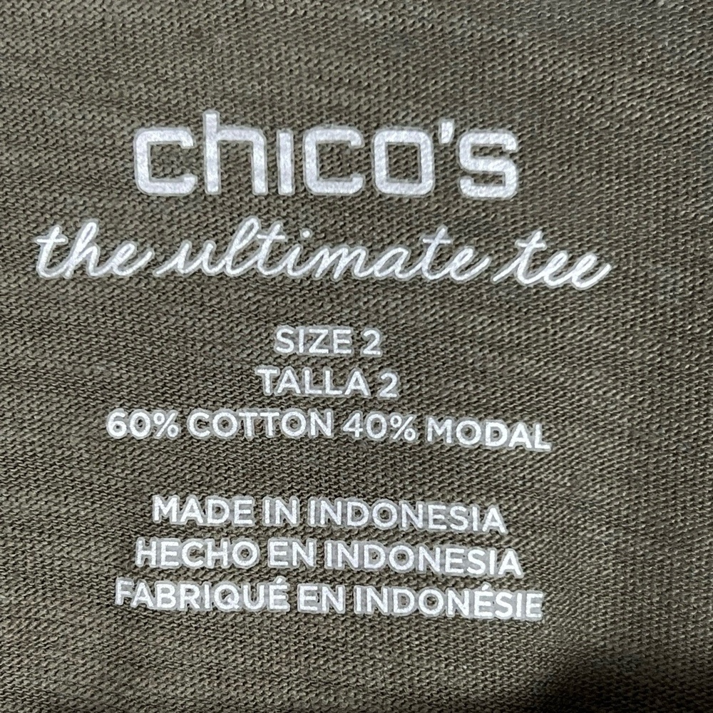 Chicos 2 Piece Bundle Large Olive Green Peach Slu… - image 6